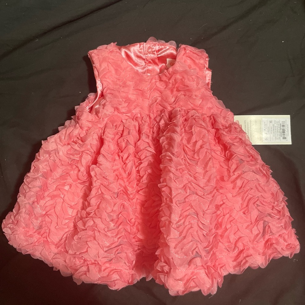 Cat And Jack Baby Girl Pink Ruffle Dress 0-3 Months  *NEW W TAG* Cat & Jack